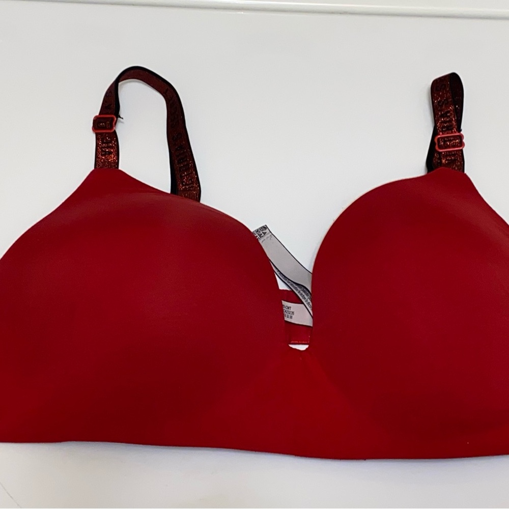 Victoria's Secret Red Bra with Molded Cups and Adjustable Straps